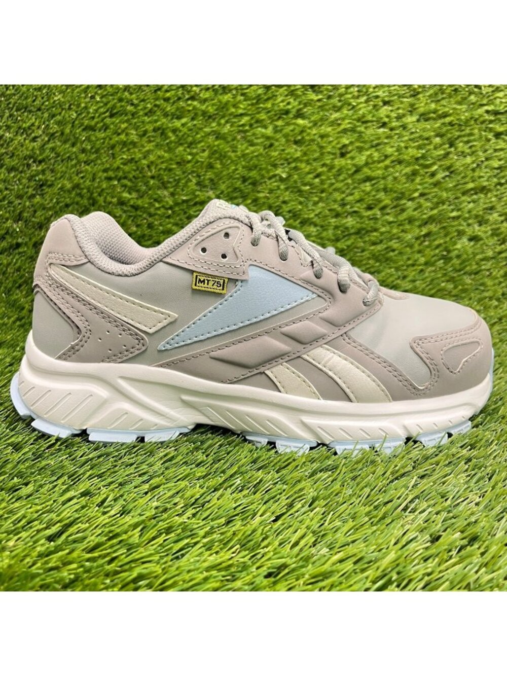 Reebok Hyperium Womens Size 6.5D Gray Blue Composite Toe Work Shoes Sneakers